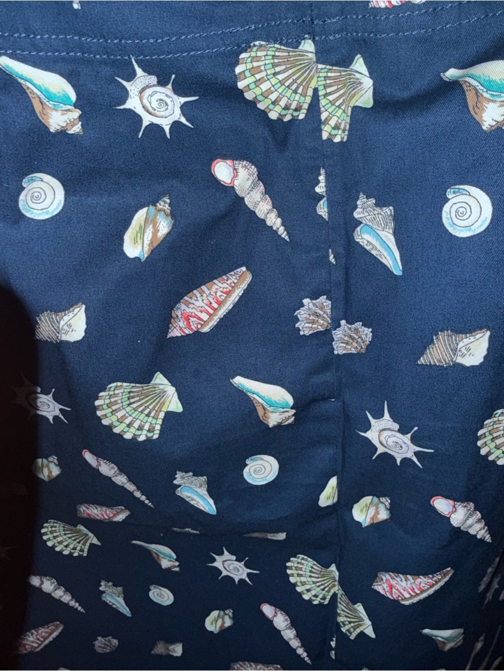 Talbots Navy Shell-Print Skirt